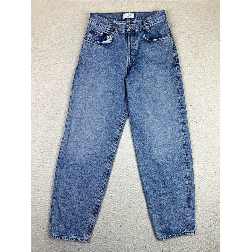 Agolde Light Blue High-Rise Barrel Leg Jeans